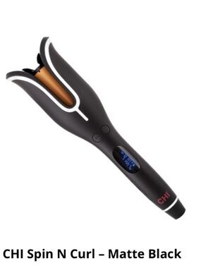 CHI Hair Curling Iron Spin N Curl Ceramic Rotating Curler 1" Onyx Black